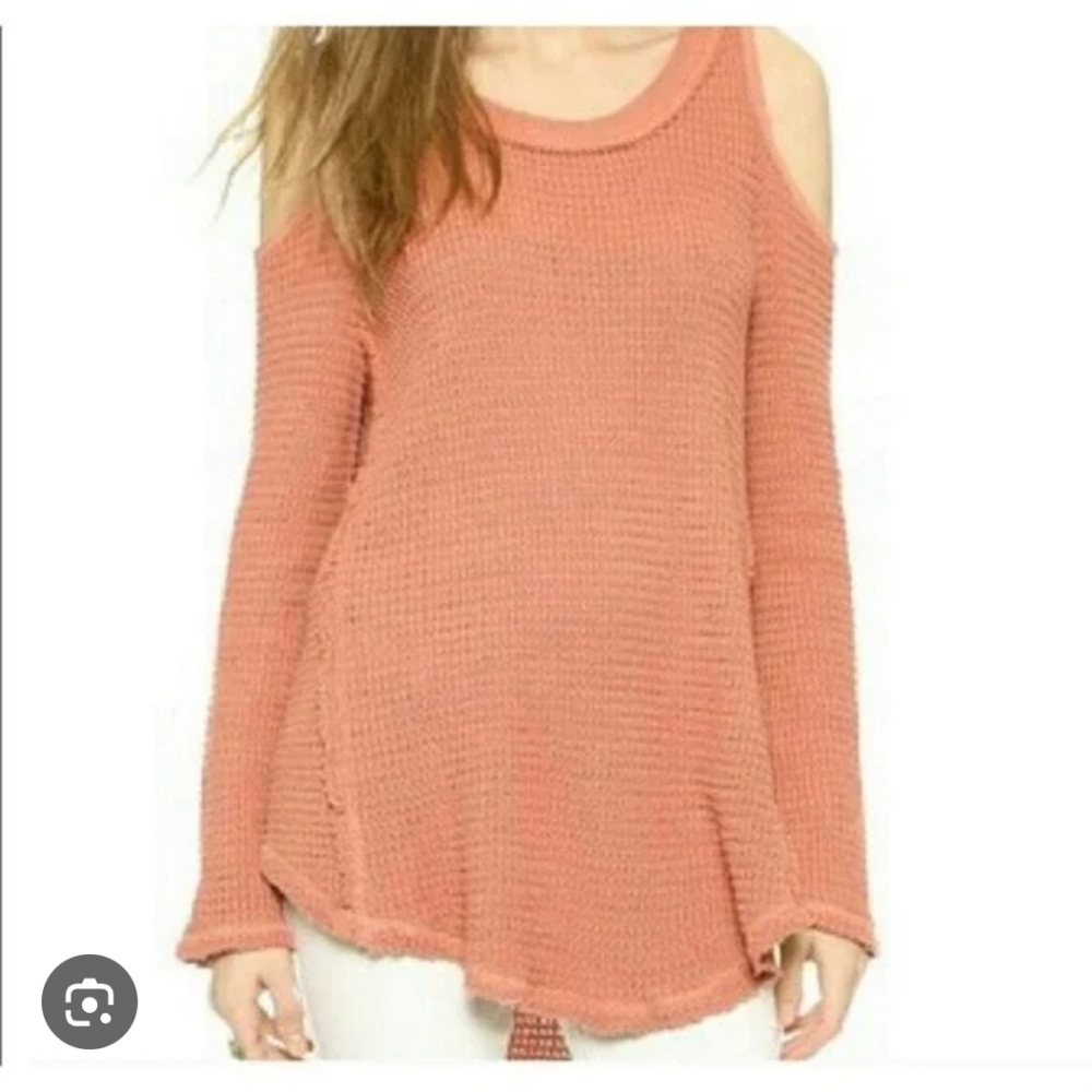 Free People Sunrise Sunset Cold Shoulder Thermal Sweater